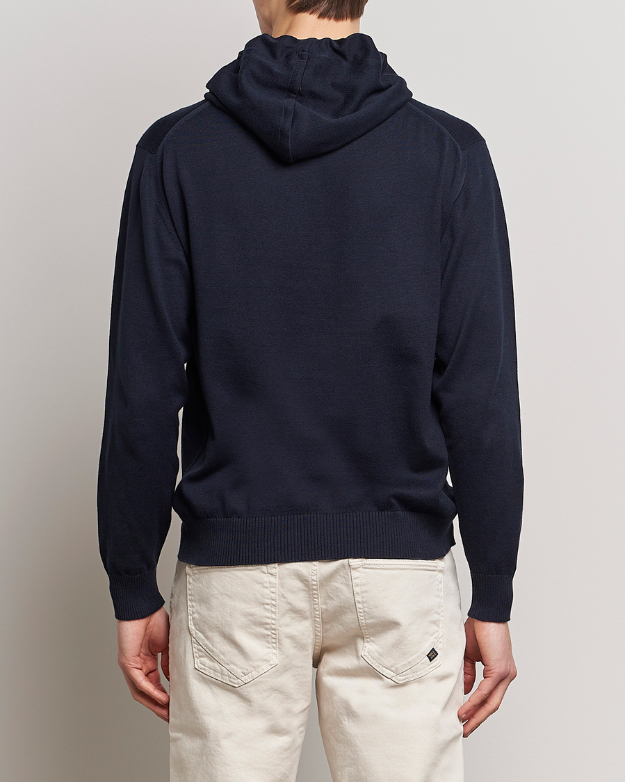 Men | Sweaters & Knitwear | John Smedley | Sundown Sea Island Hoodie Navy