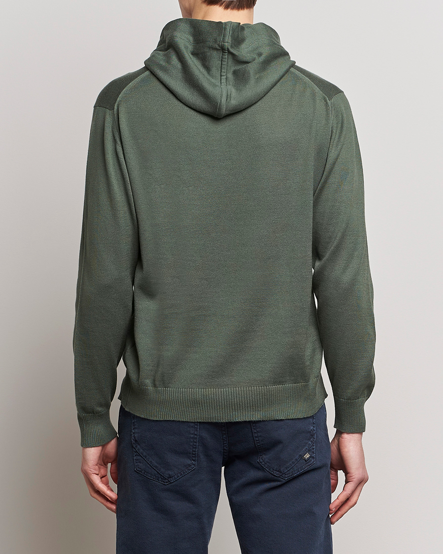 Men | Sweaters & Knitwear | John Smedley | Sundown Sea Island Hoodie Palm Green