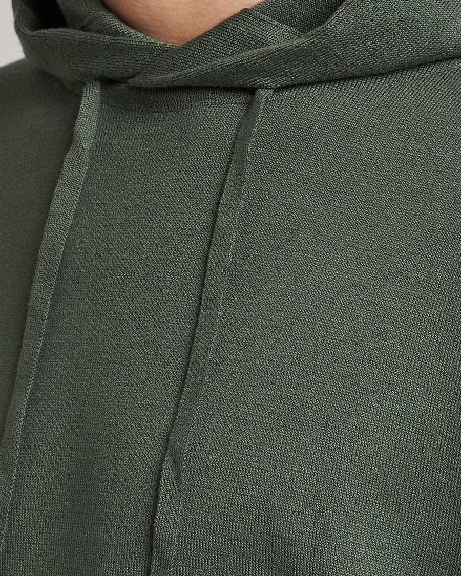 Men | Sweaters & Knitwear | John Smedley | Sundown Sea Island Hoodie Palm Green