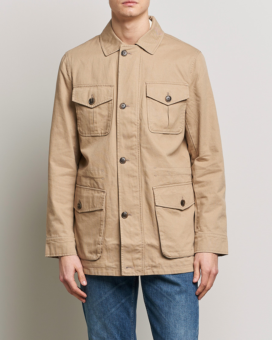 Men | Morris Coats & Jackets | Morris | Amira Cotton Sand Field Jacket Beige