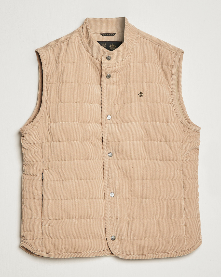 Men | Gilets | Morris | Woburn Baby Cord Vest Beige