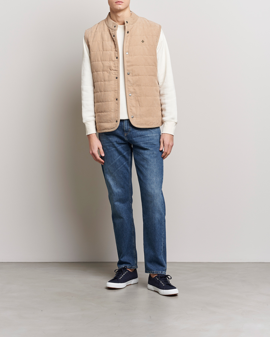 Men | Gilets | Morris | Woburn Baby Cord Vest Beige