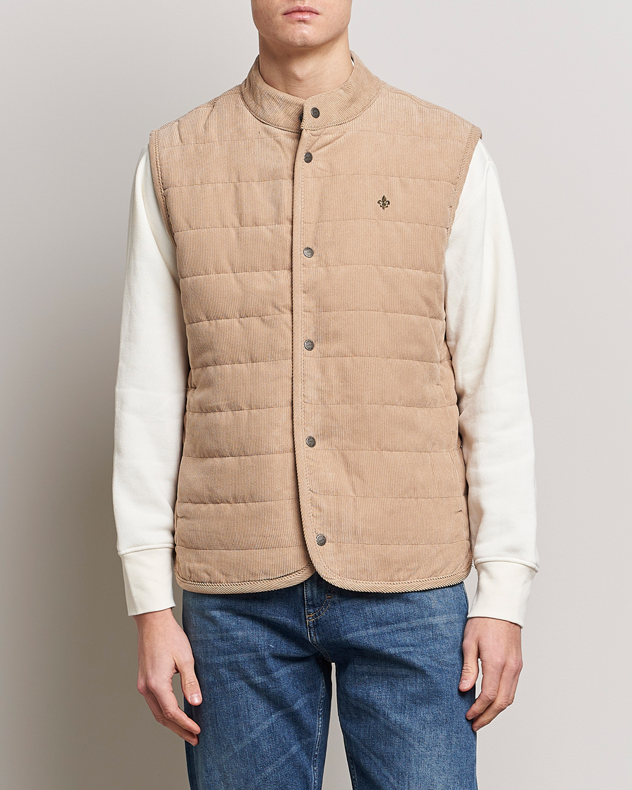 Men | Morris Coats & Jackets | Morris | Woburn Baby Cord Vest Beige