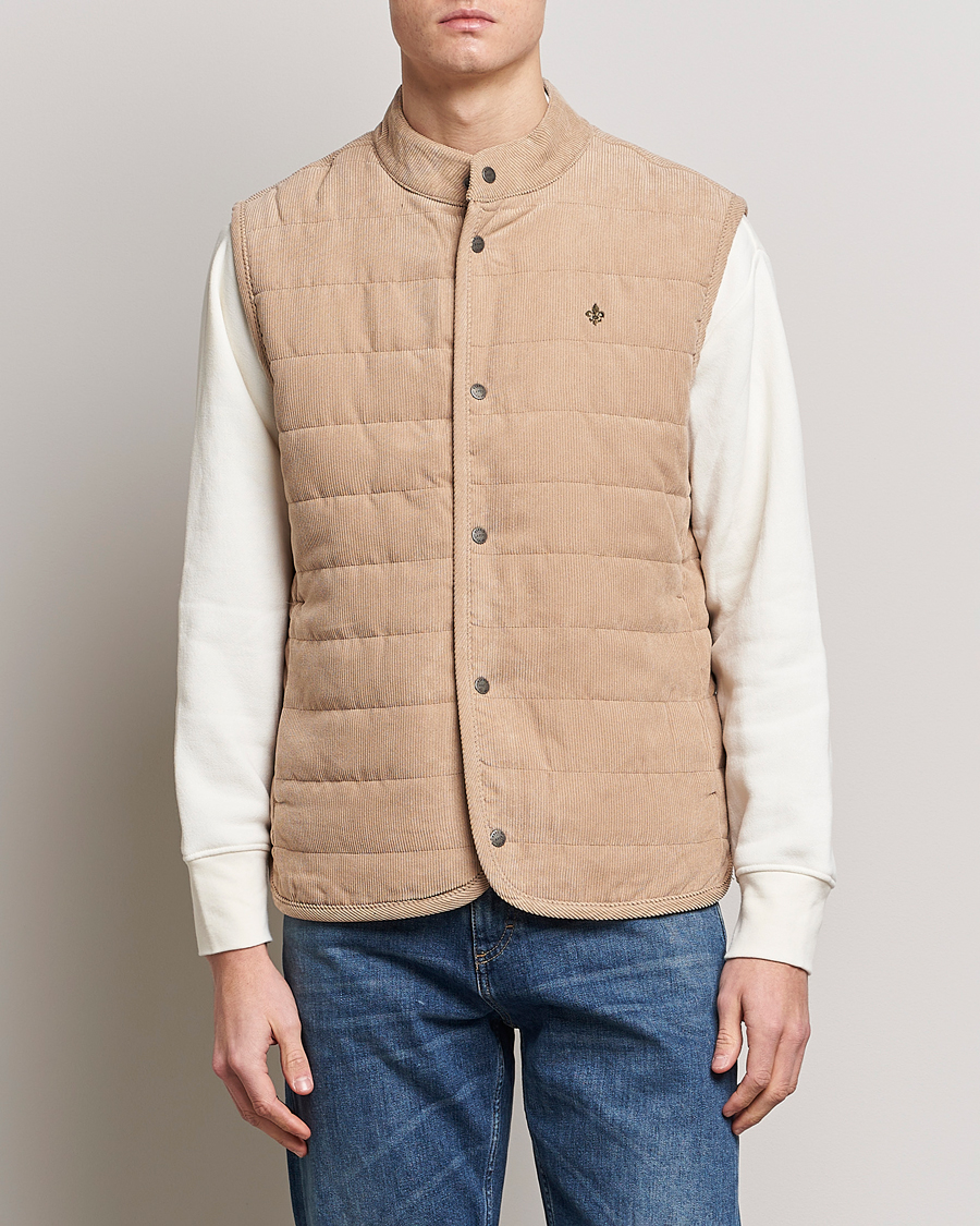 Men | Gilets | Morris | Woburn Baby Cord Vest Beige
