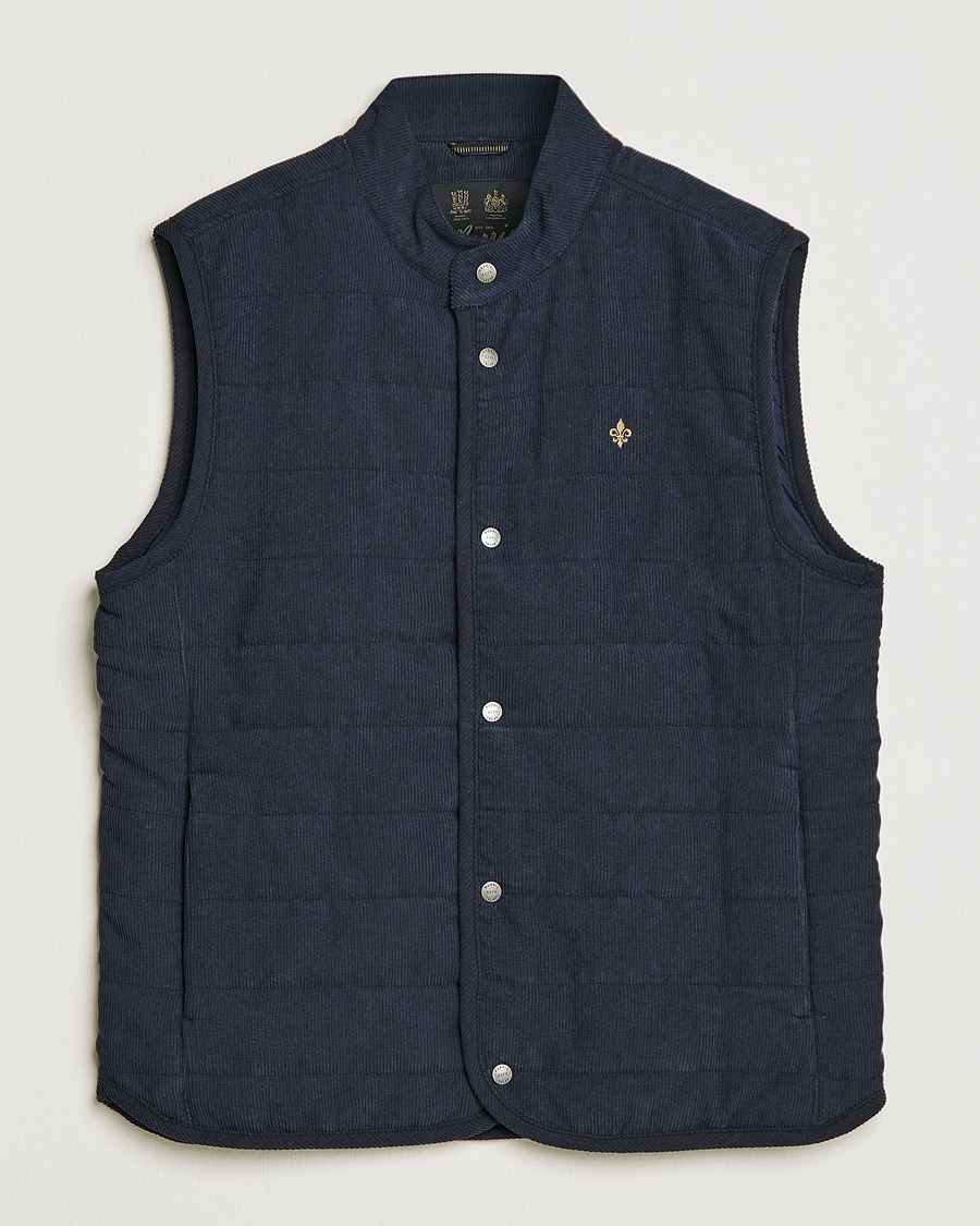 Men | Gilets | Morris | Woburn Baby Cord Vest Blue