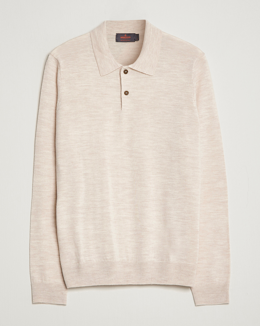 Men | Sweaters & Knitwear | Morris | Merino Knitted Polo Beige
