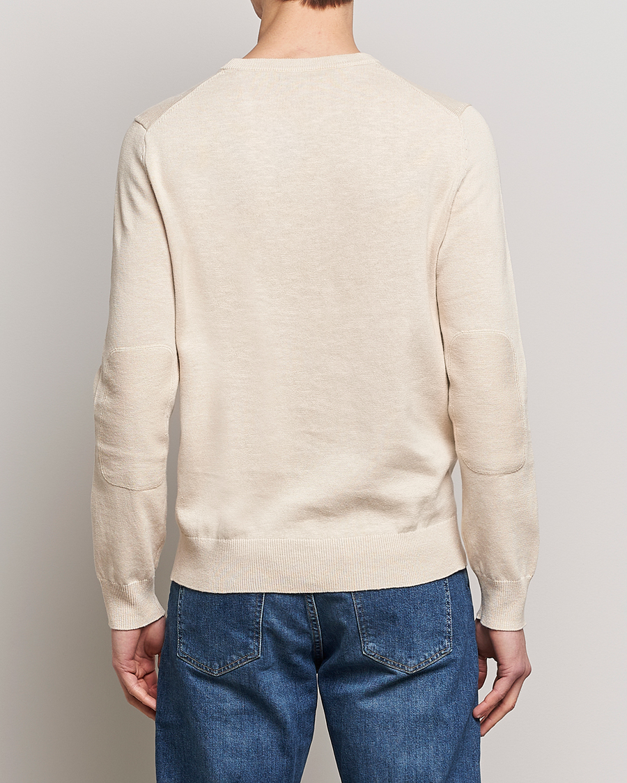 Men | Sweaters & Knitwear | Morris | Harold Cotton/Linen Summer Crew Neck Off White