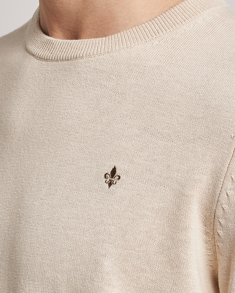 Men | Sweaters & Knitwear | Morris | Harold Cotton/Linen Summer Crew Neck Off White