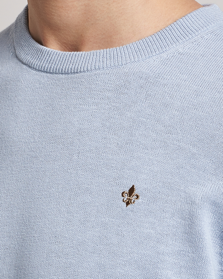Men | Sweaters & Knitwear | Morris | Harold Cotton/Linen Summer Crew Neck Light Blue