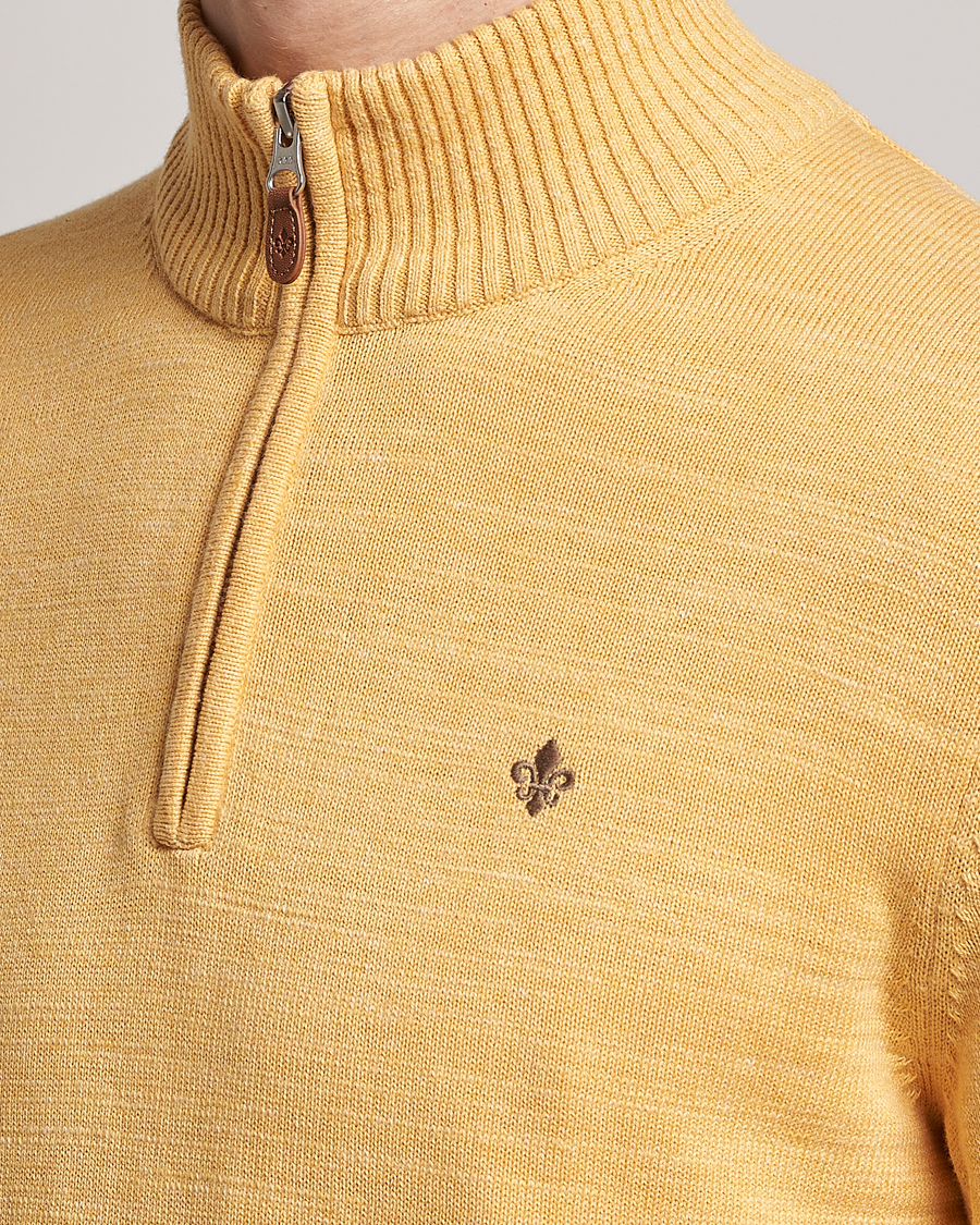 Men | Sweaters & Knitwear | Morris | Randall Cotton Half Zip Yellow