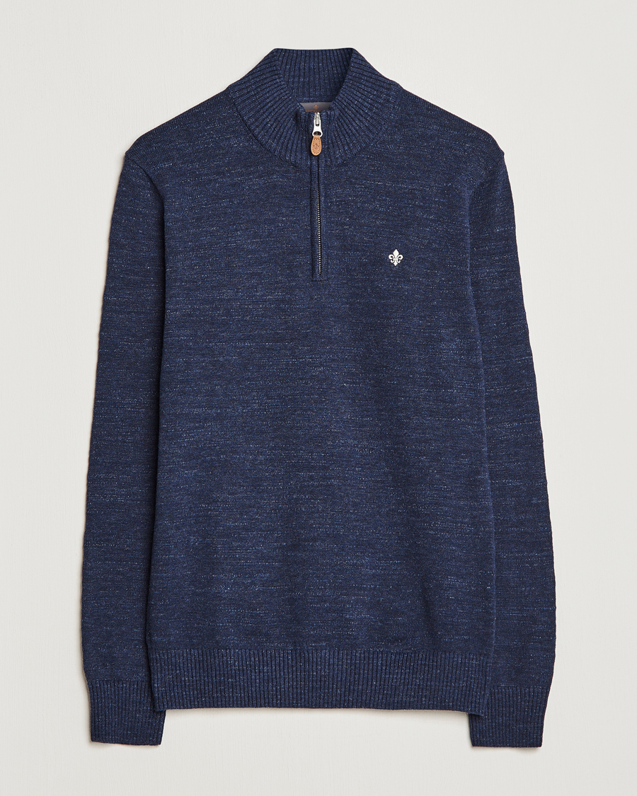 Men | Sweaters & Knitwear | Morris | Randall Cotton Half Zip Navy