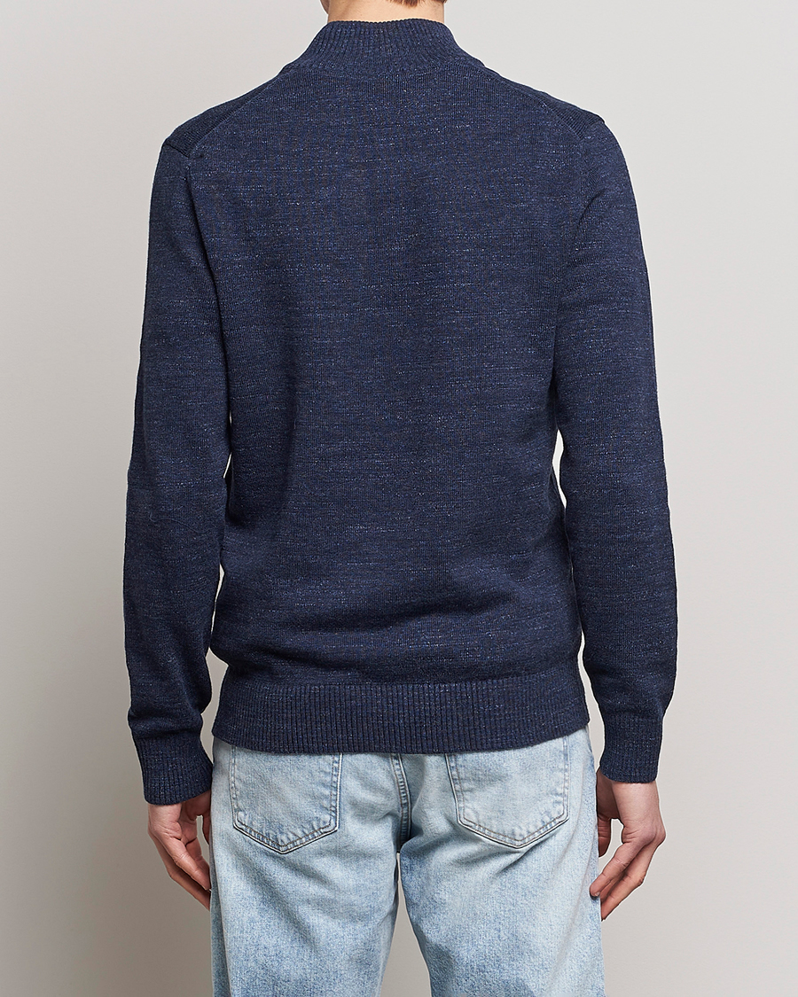 Men | Sweaters & Knitwear | Morris | Randall Cotton Half Zip Navy