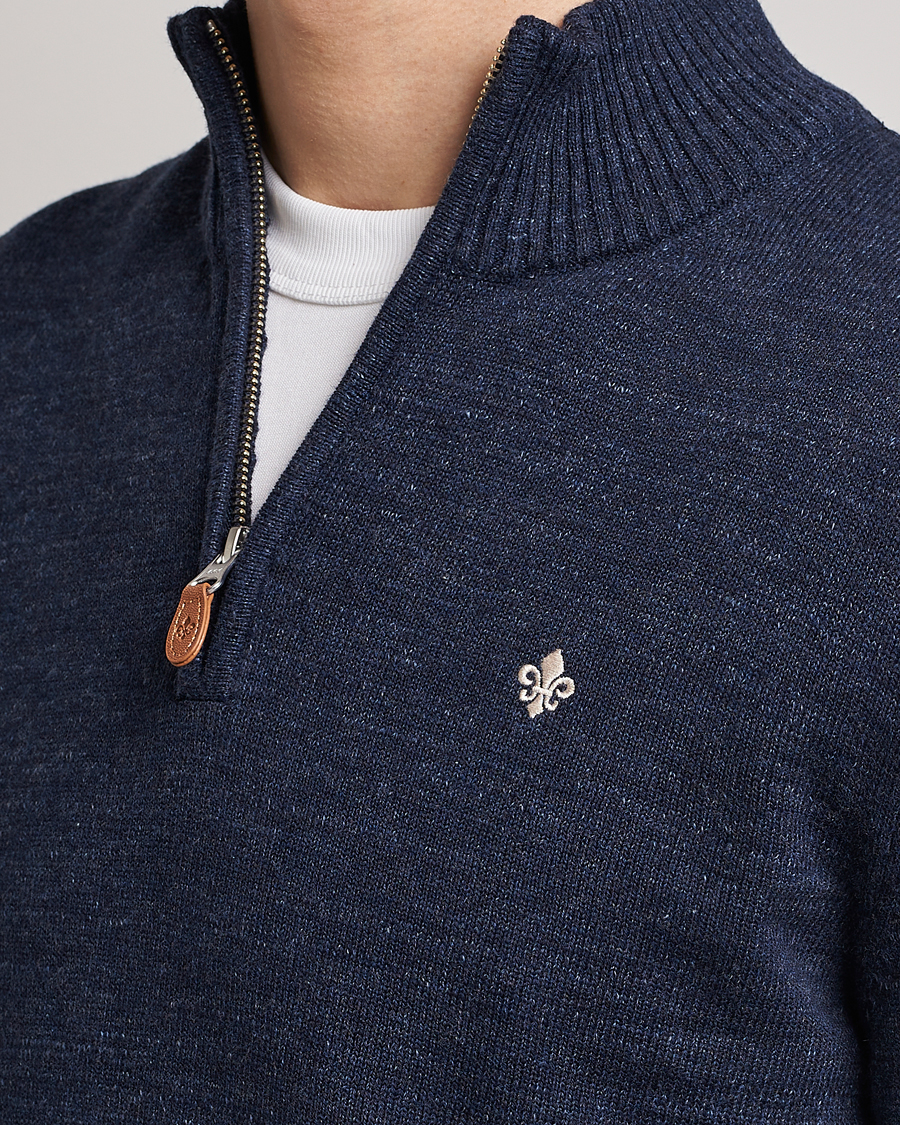 Men | Sweaters & Knitwear | Morris | Randall Cotton Half Zip Navy
