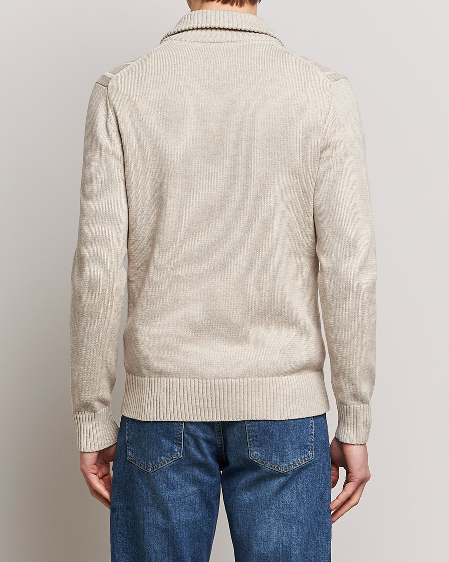Men | Sweaters & Knitwear | Morris | Raymond Cable Half Zip Khaki