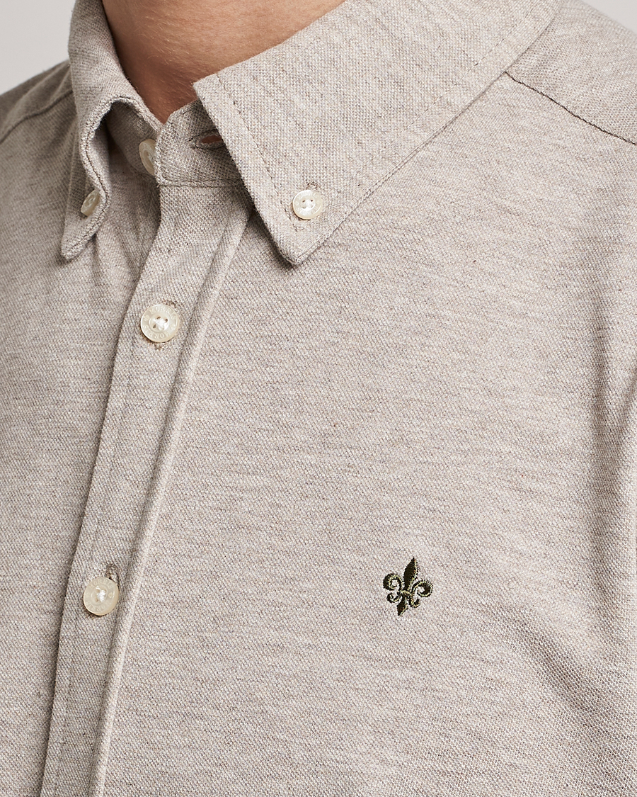 Men | Shirts | Morris | Ivory Jersey Button Down Shirt Beige