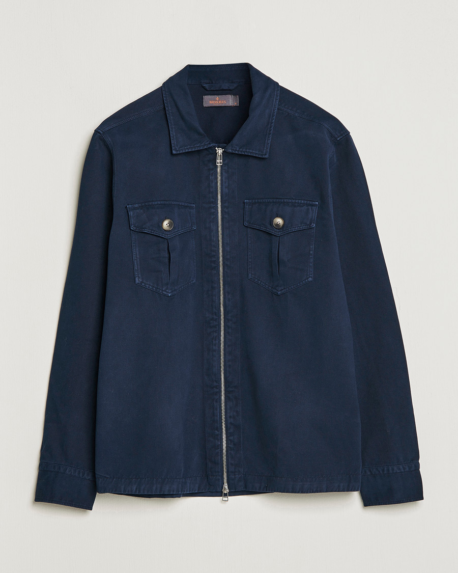 Men | Shirts | Morris | Brayden Zip Overshirt Old Blue