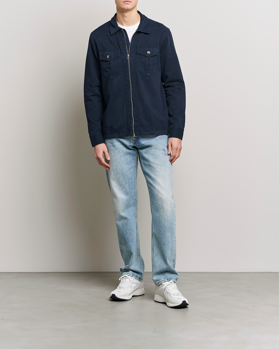 Men | Shirts | Morris | Brayden Zip Overshirt Old Blue