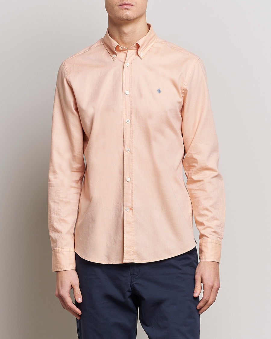 Men | Shirts | Morris | Structured Washed Button Down Shirt Orange