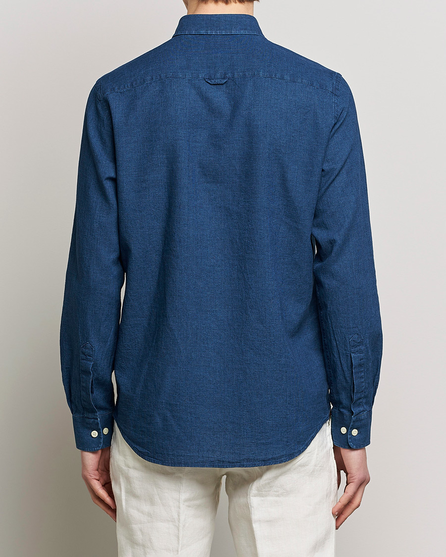 Men | Shirts | Morris | Cotton /Linen Indigo Button Down Shirt Dark Blue