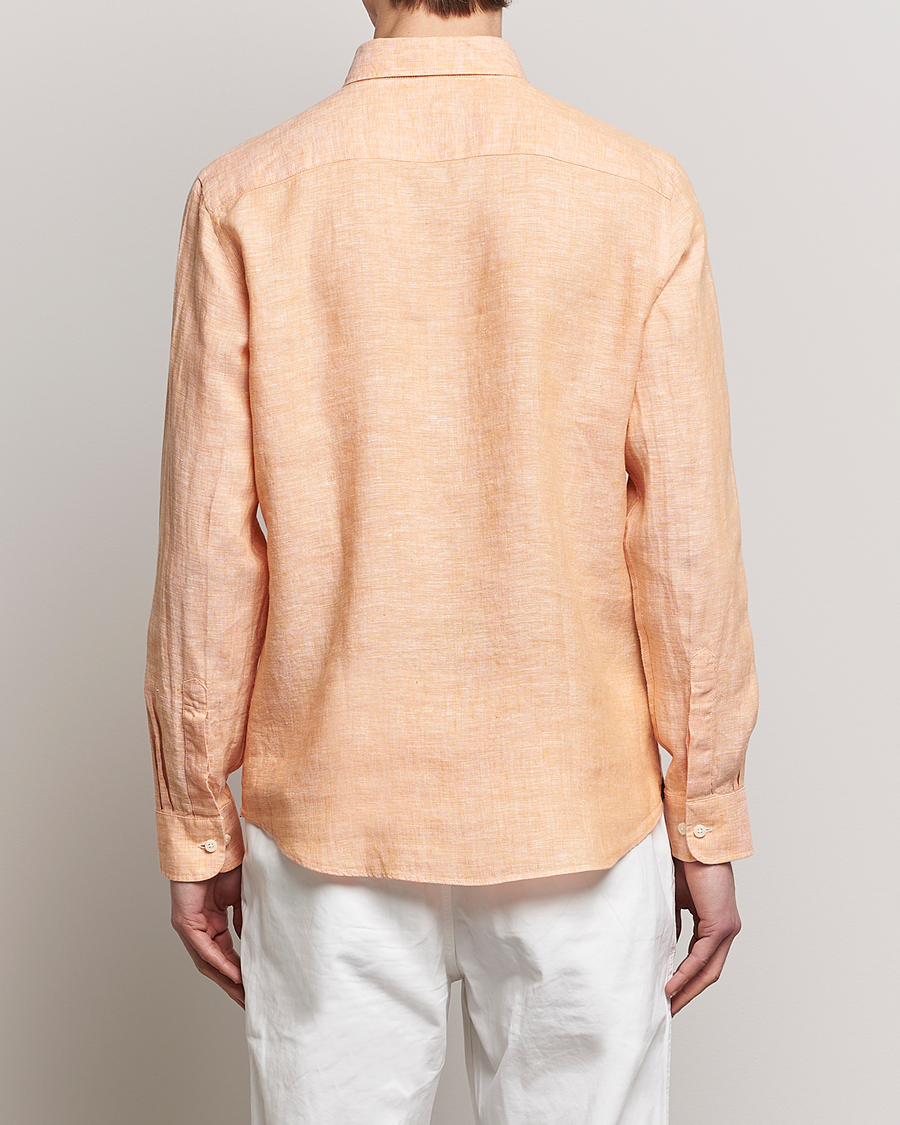 Men | Shirts | Morris | Douglas Button Down Linen Shirt Orange