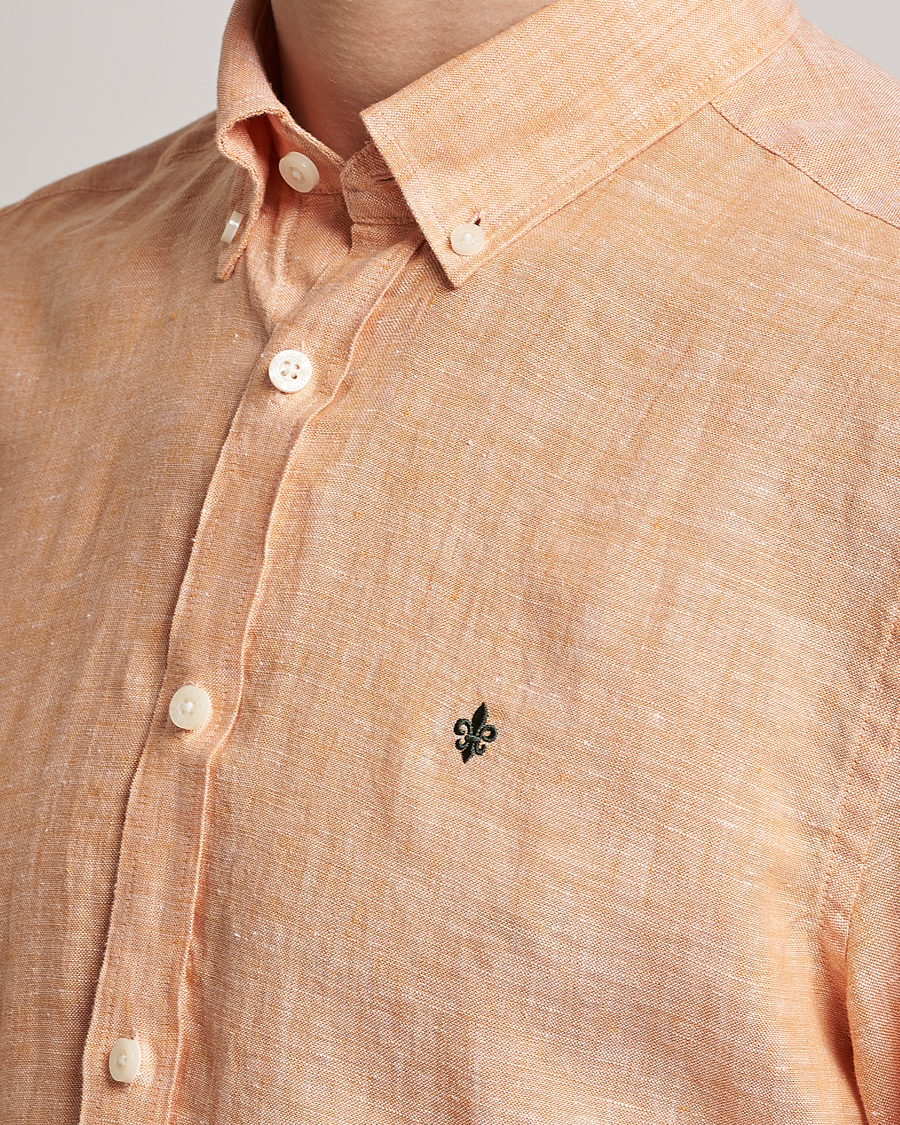 Men | Shirts | Morris | Douglas Button Down Linen Shirt Orange