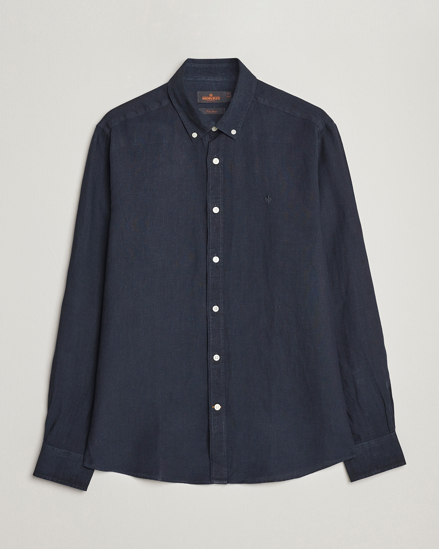Men | Shirts | Morris | Douglas Linen Button Down Shirt Navy