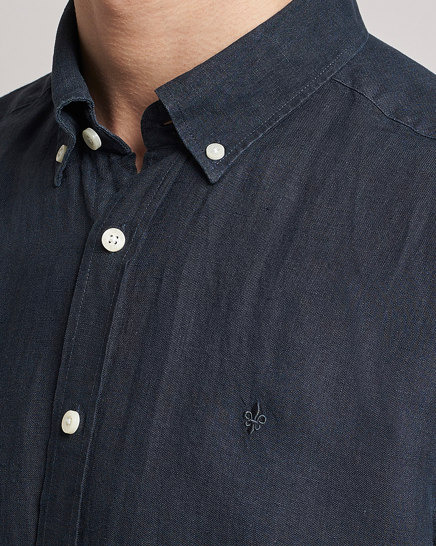 Men | Shirts | Morris | Douglas Linen Button Down Shirt Navy