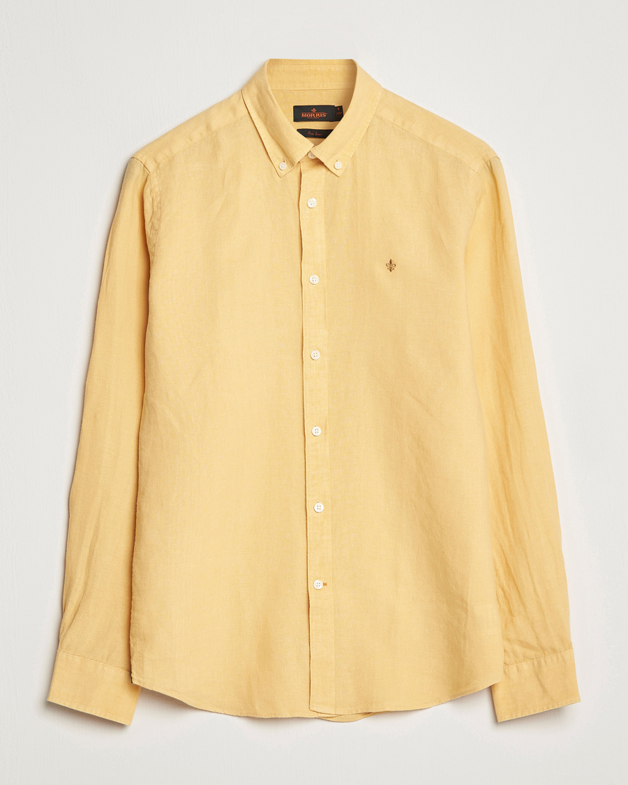 Men | Shirts | Morris | Douglas Linen Button Down Shirt Yellow