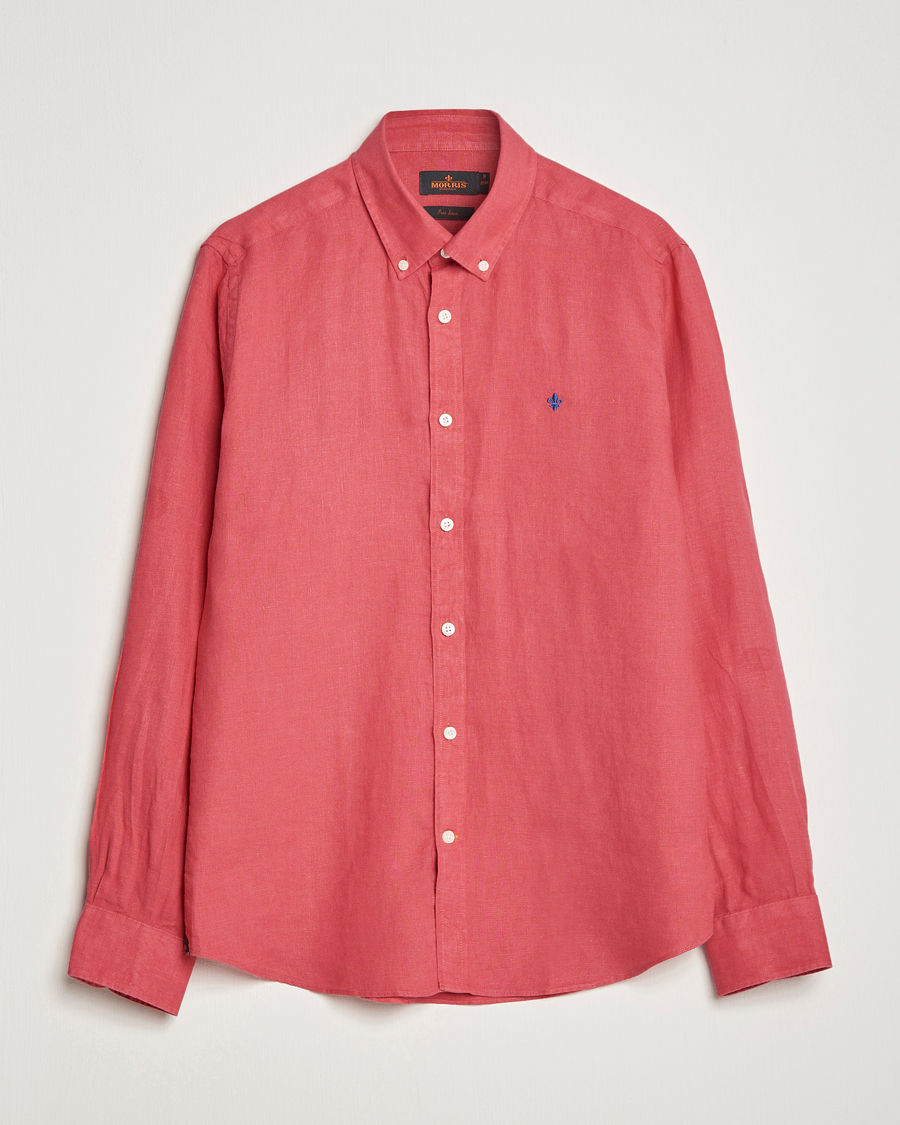 Men | Shirts | Morris | Douglas Linen Button Down Shirt Red