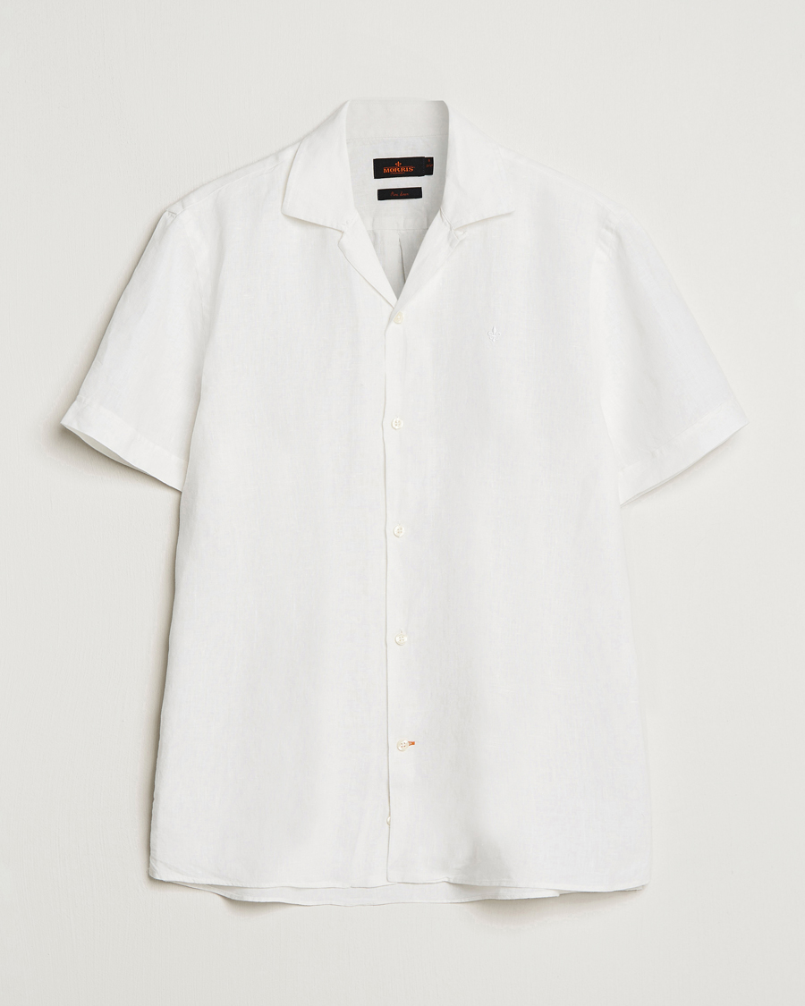 Men | Shirts | Morris | Douglas Linen Short Sleeve Shirt White