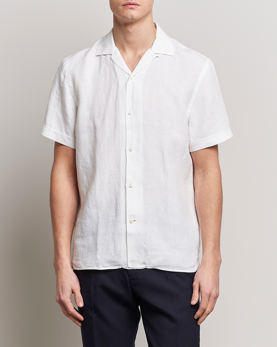 Men |  | Morris | Douglas Linen Short Sleeve Shirt White