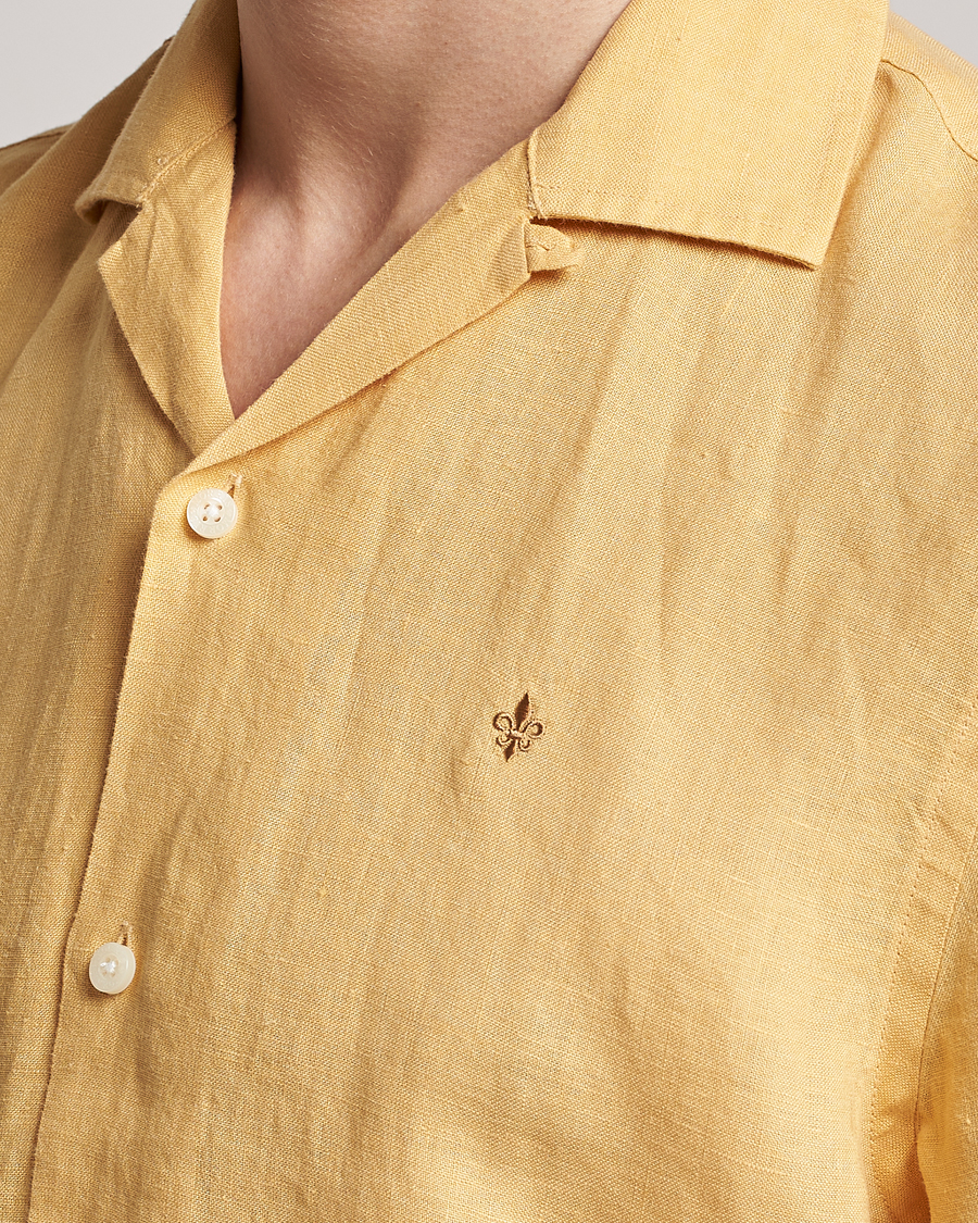 Men | Shirts | Morris | Douglas Linen Short Sleeve Shirt Yellow