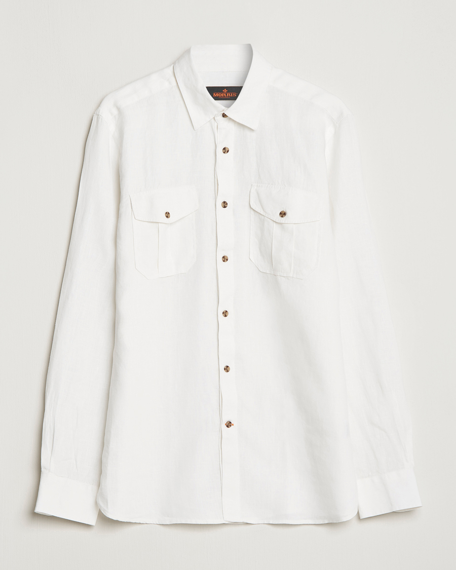 Men | Shirts | Morris | Safari Linen Shirt White