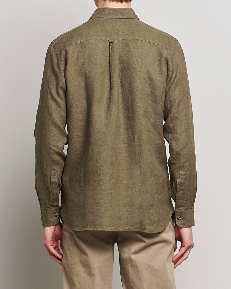 Men | Shirts | Morris | Safari Linen Shirt Dark Green