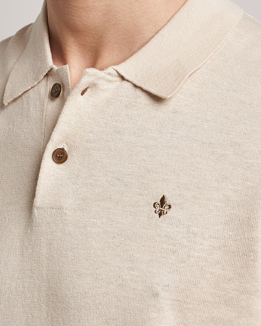 Men | Polo Shirts | Morris | Harold Cotton/Linen Summer Polo Off White
