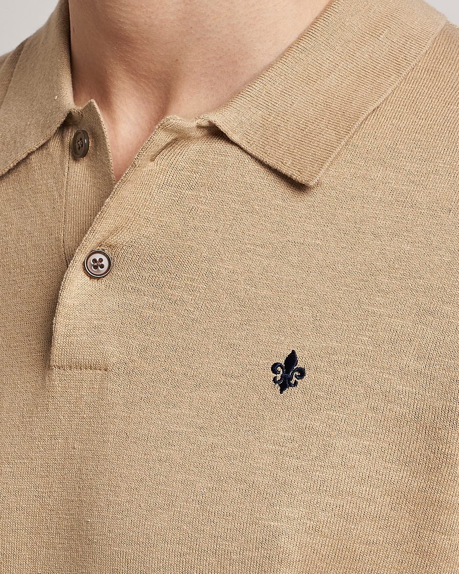 Men | Polo Shirts | Morris | Harold Cotton/Linen Summer Polo Camel