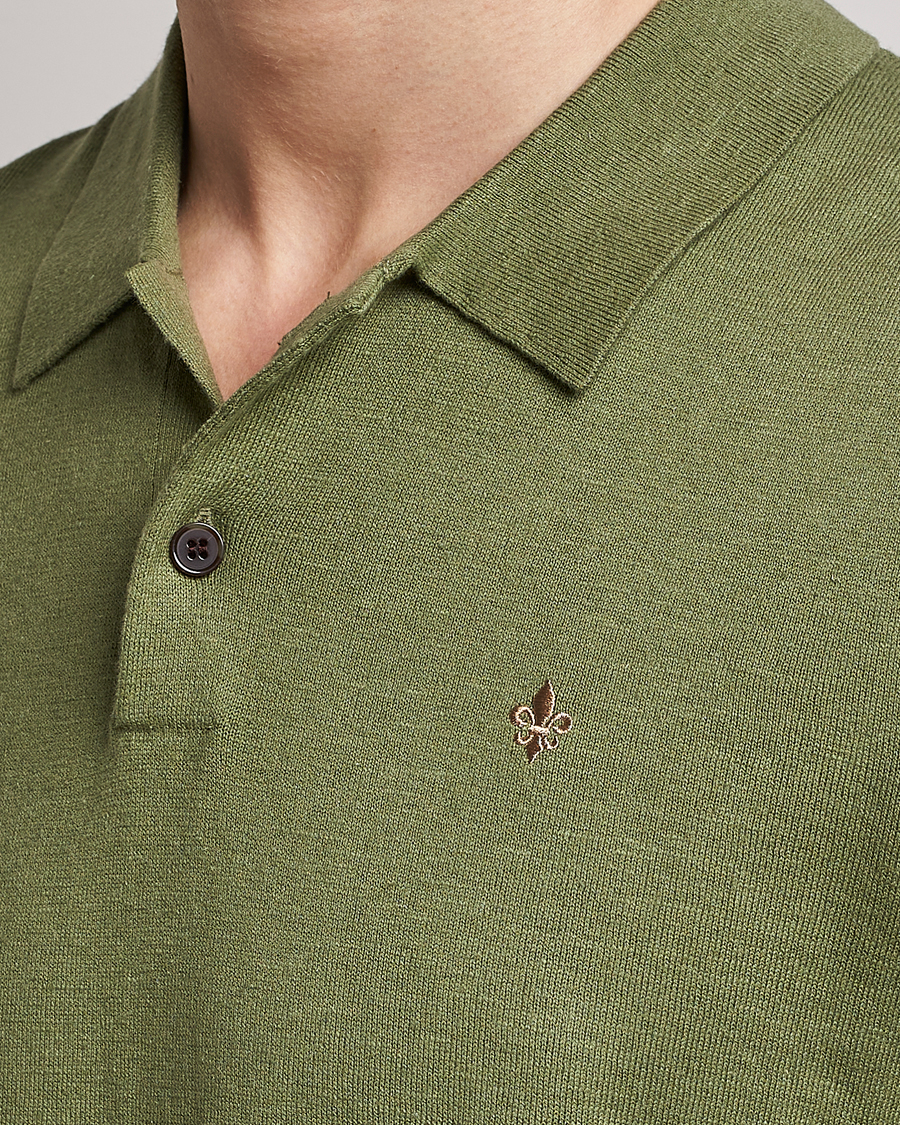 Men | Polo Shirts | Morris | Harold Cotton/Linen Summer Polo Sage Green