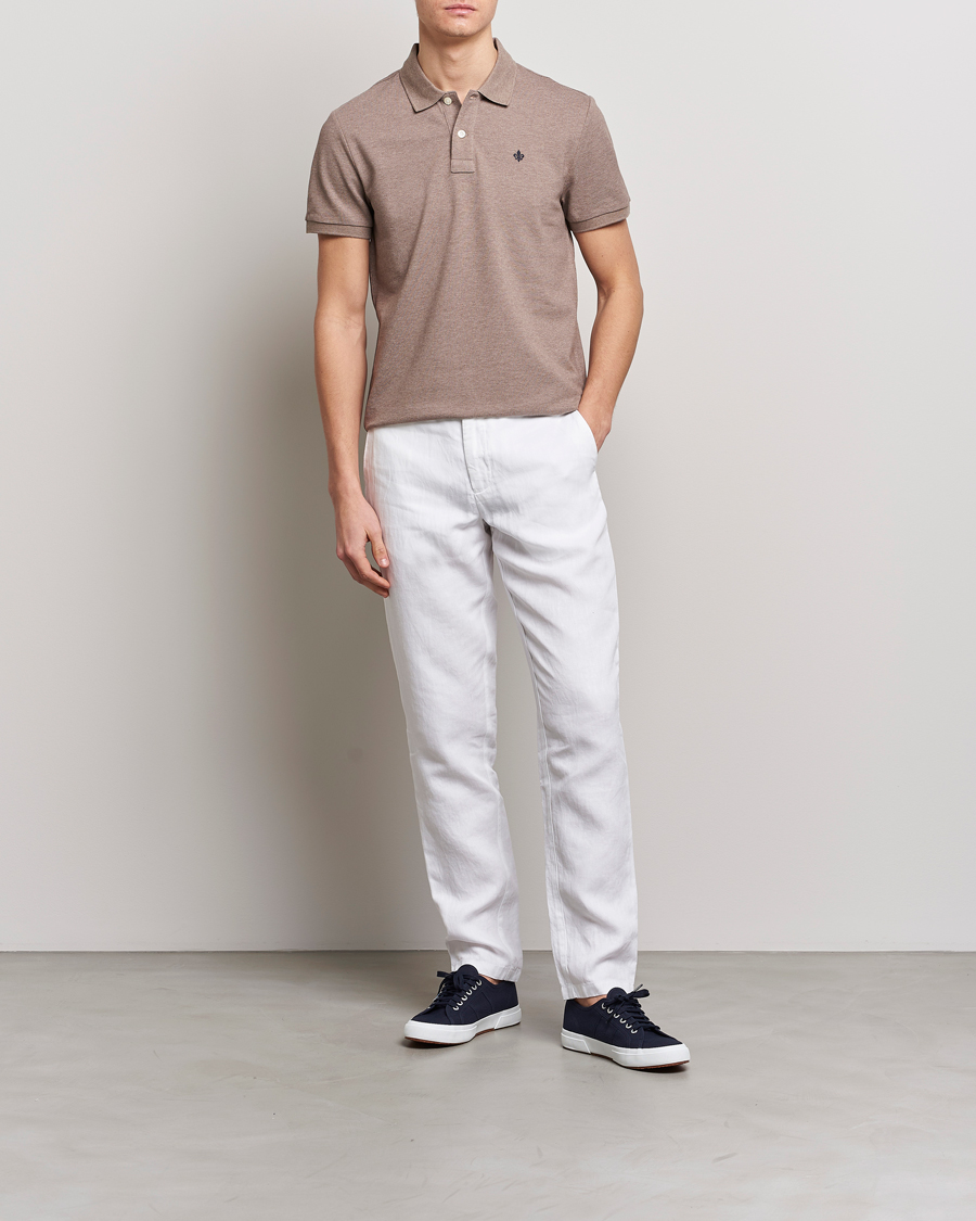 Men | Polo Shirts | Morris | New Pique Light Brown Melange