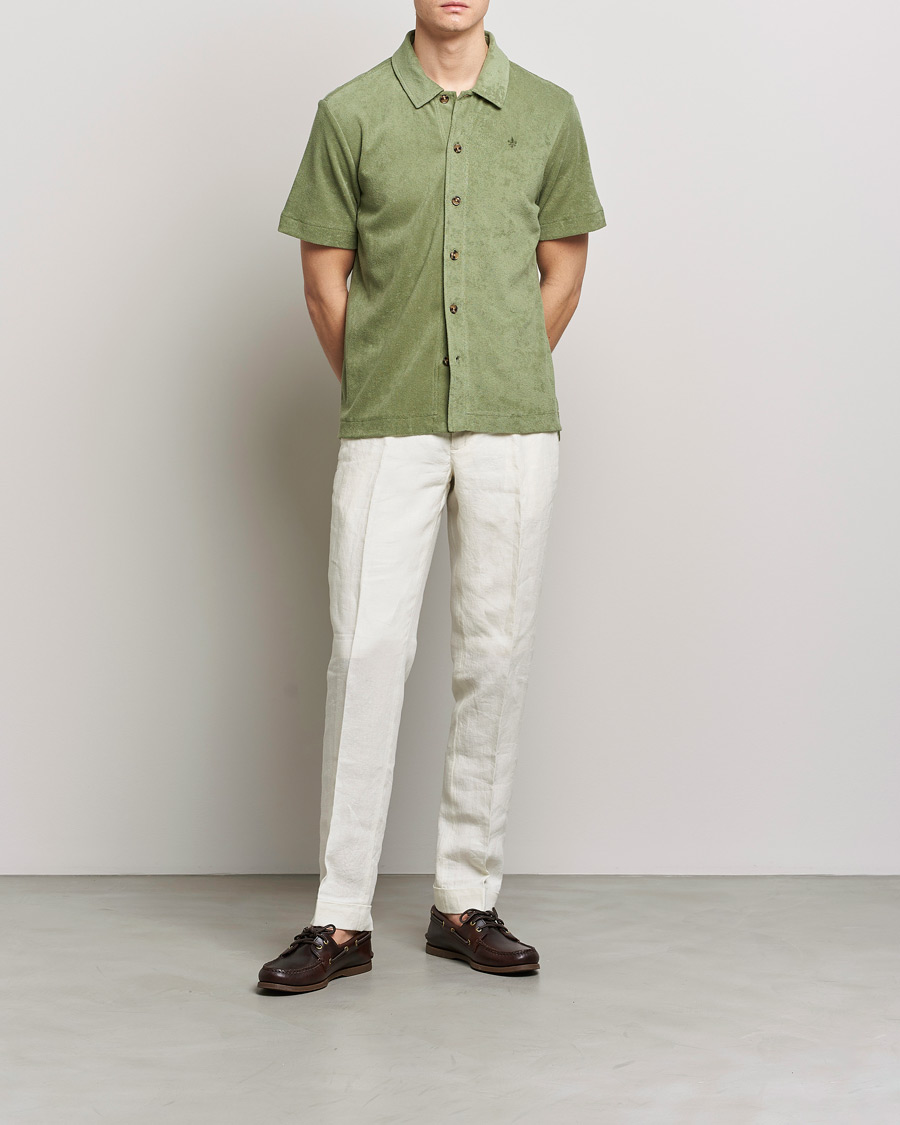 Men | Shirts | Morris | Hunter Terry Short Sleeve Shirt Sage Green