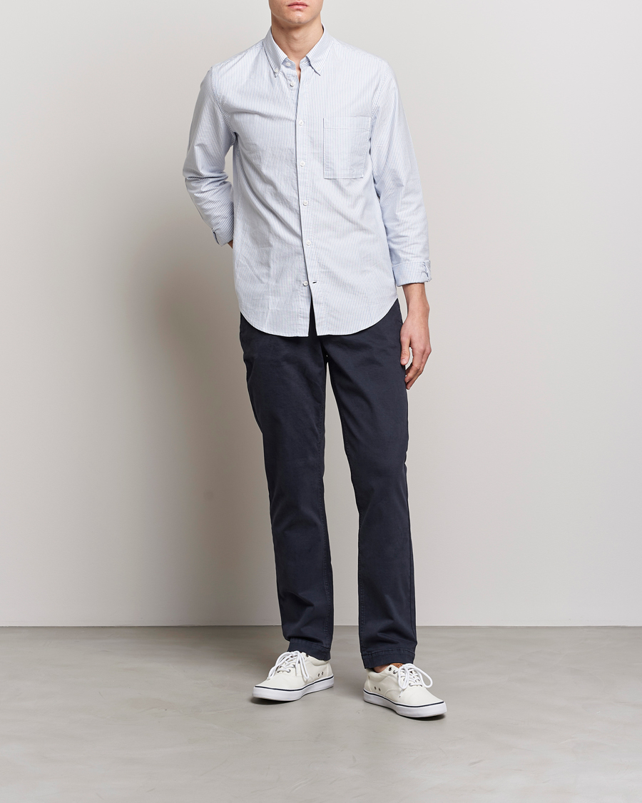 Men | Trousers | Morris | Jeffrey Brushed Chinos Blue