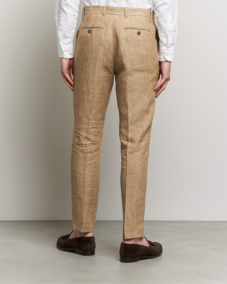 Men | Trousers | Morris | Bobby Linen Suit Trousers Khaki