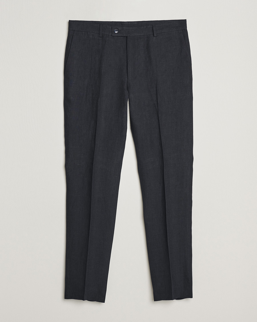 Men | Linen Trousers | Morris | Bobby Linen Suit Trousers Navy