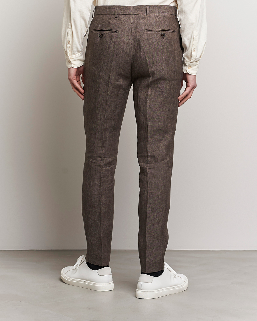 Men | Trousers | Morris | Bobby Linen Suit Trousers Brown
