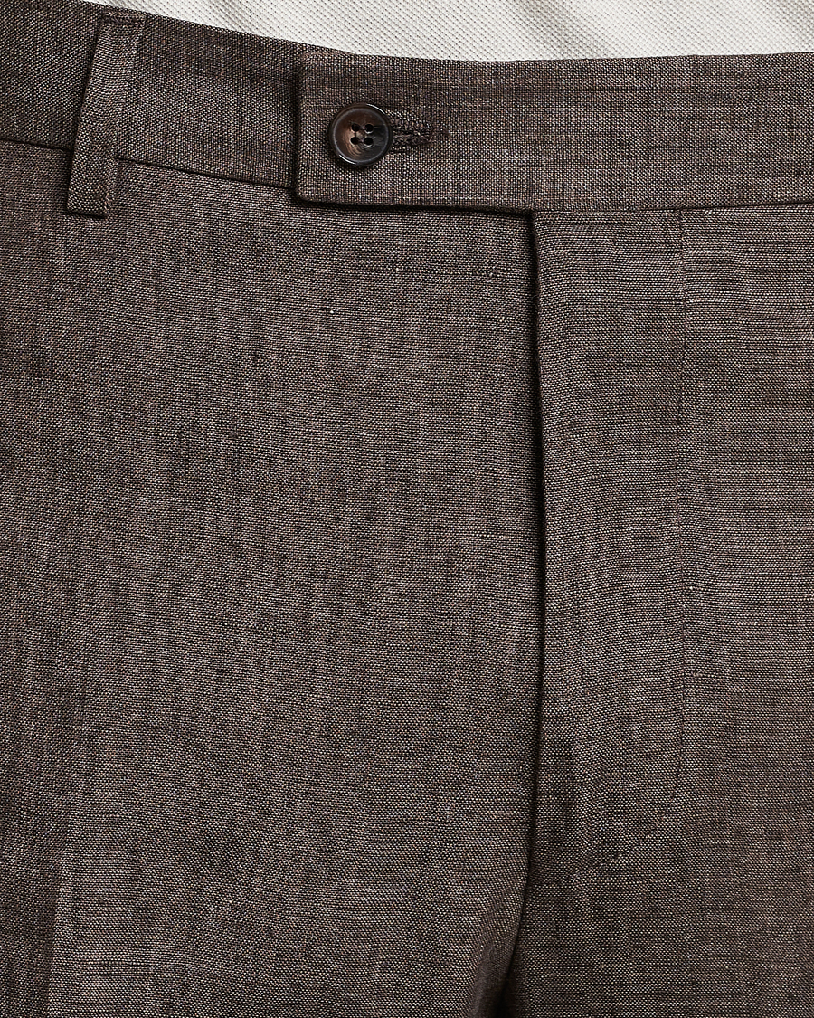 Men | Trousers | Morris | Bobby Linen Suit Trousers Brown