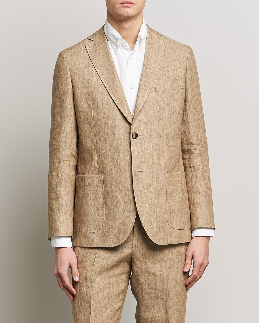Men | Linen Blazers | Morris | Archie Linen Suit Blazer Khaki