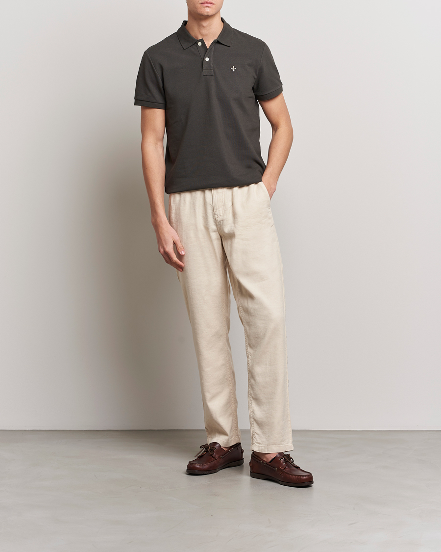 Men | Trousers | Morris | Fenix Linen Drawstring Trousers Beige