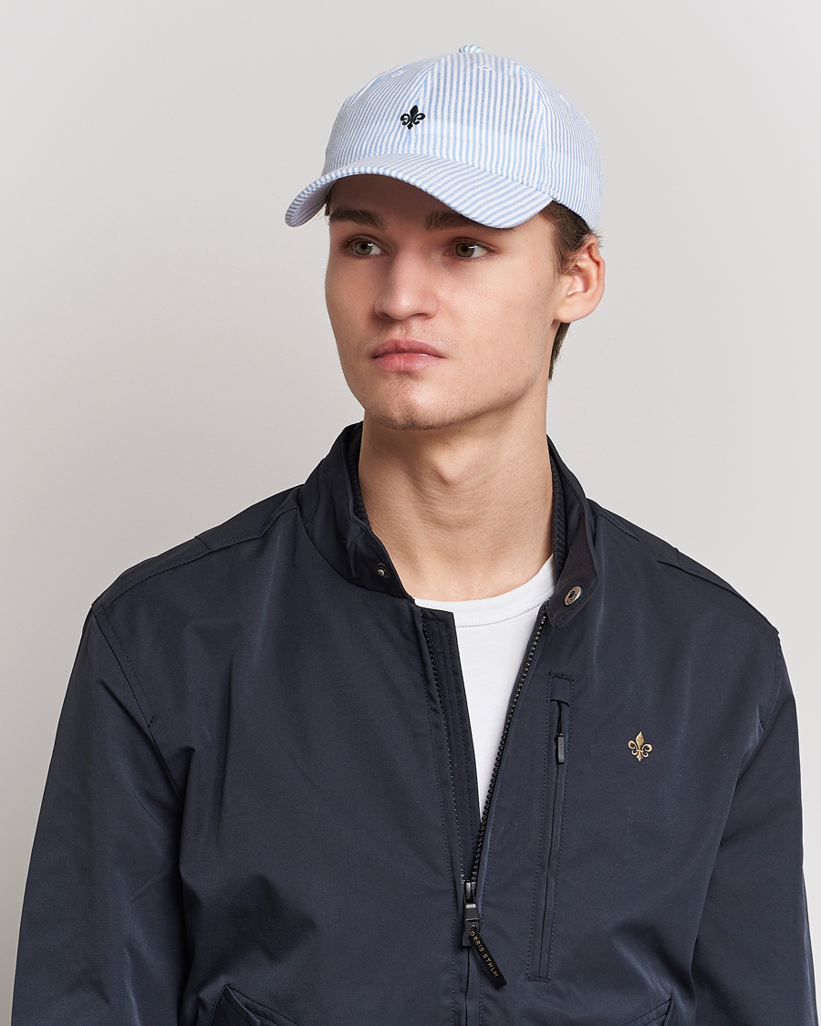 Men | Morris Chapman StripedCotton Cap Blue/White | Morris | Chapman StripedCotton Cap Blue/White