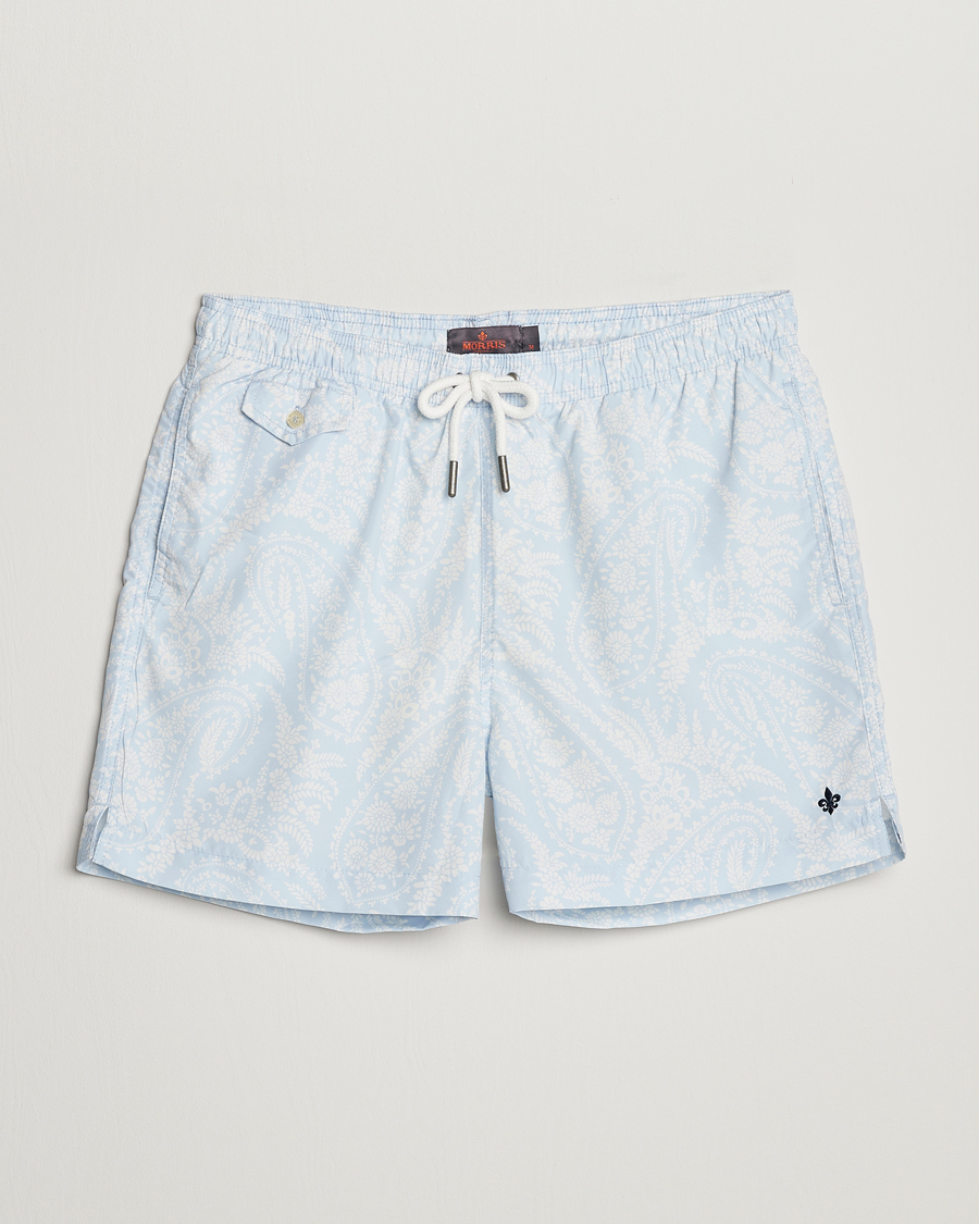 Men | Swimwear | Morris | Paisley Bathing Trunks Light Blue