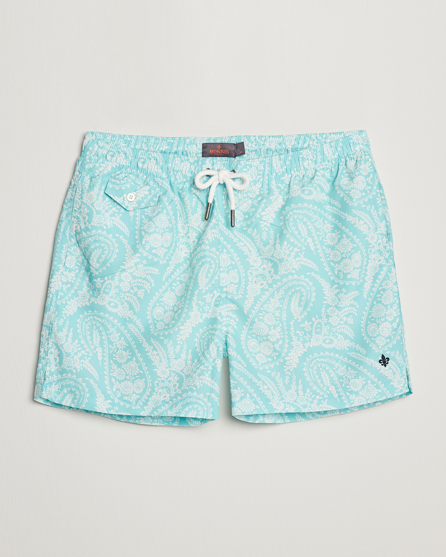 Men | Swimwear | Morris | Paisley Bathing Trunks Turquoise
