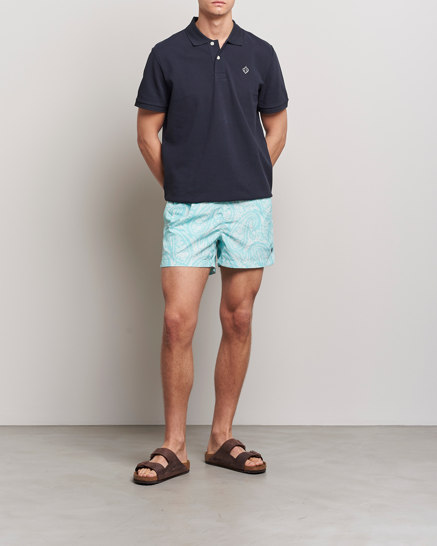 Men | Swimwear | Morris | Paisley Bathing Trunks Turquoise
